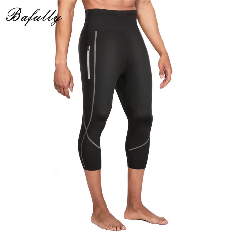

Bafully Neoprene Shaping Pants Men Waist Trainer Cropped Body Control Bottom Shapewear Fat Burning Trousers for Weight Loss