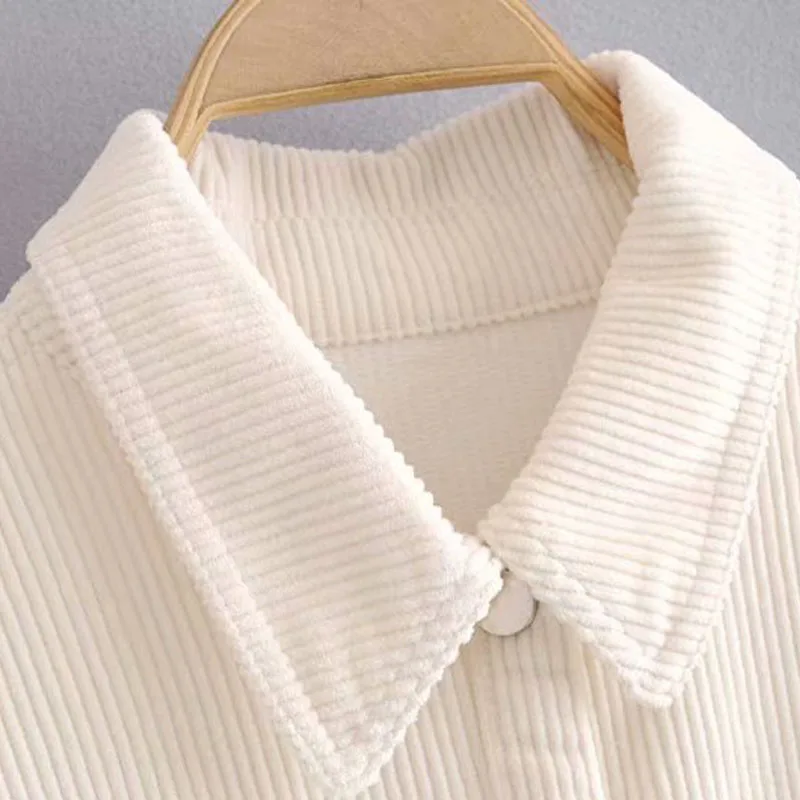 astounding 2019 Corduroy Casual Women Jacket 2 Pocket Decor Lapel Single Breasted Autumn Long Sleeve High Stre