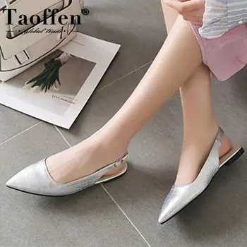 

Taoffen Low Heel Women Sandals Pointed Toe 5 Colors Buckle Shoes Women Solid Color Pattern Leather Casual Zapatos Size 31-48