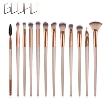 

12Pcs Professional Eyes Makeup Brushes Set Wood Handle Eyeshadow Eyebrow Eyeliner Foundation Brush Cosmetics Soft Synthetic Hair