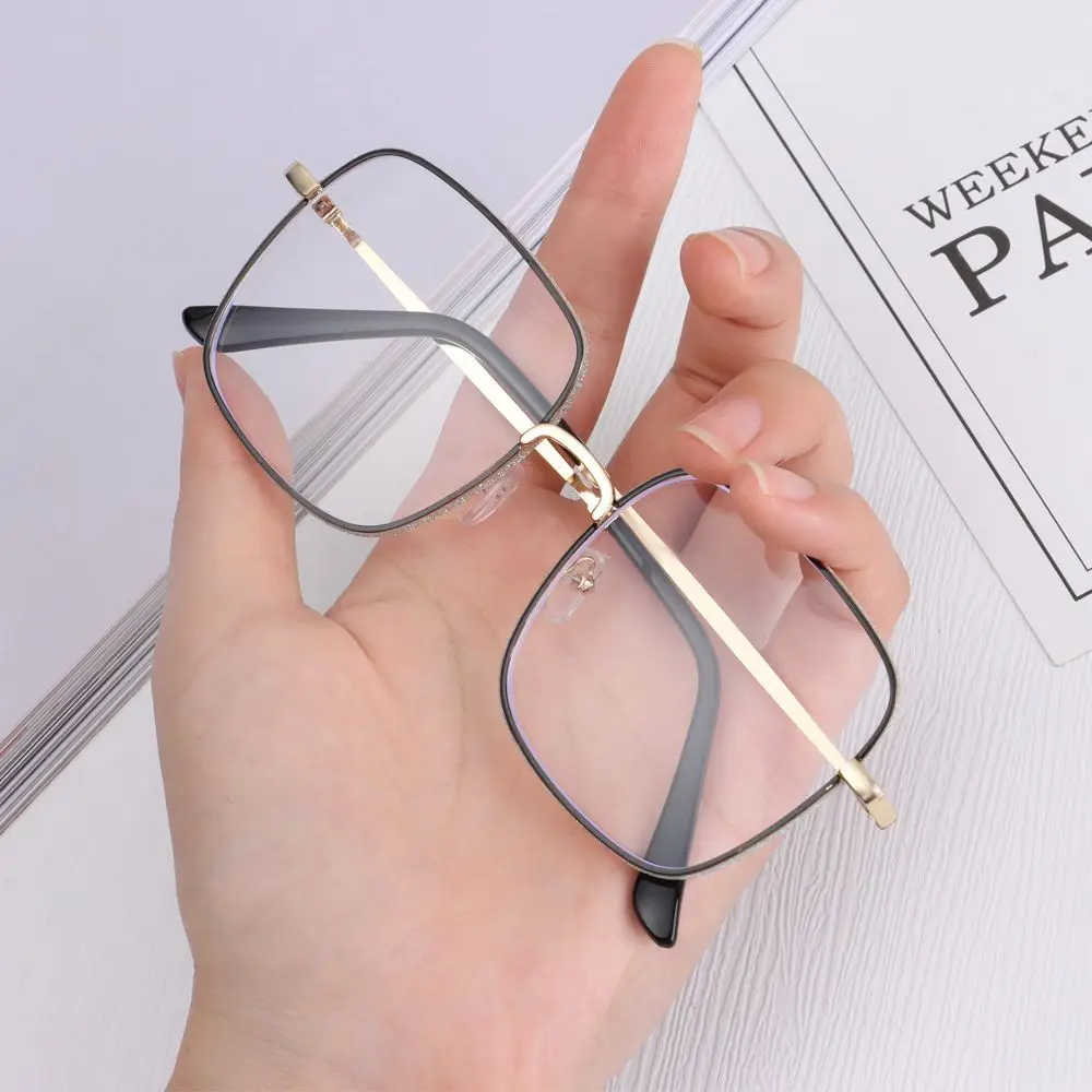 Fashion Diamonds Anti blue Light Glasses Vintage Square Oversized