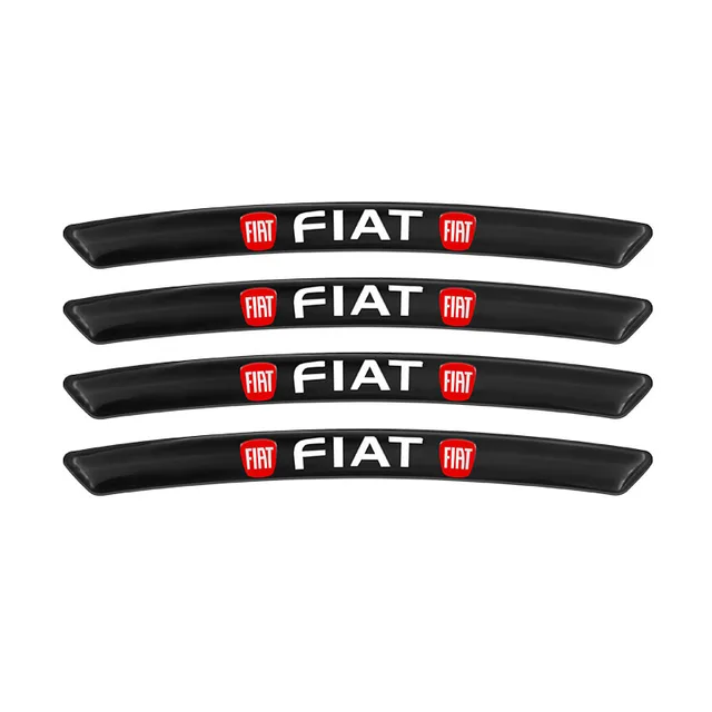 4Pcs Fashion Car Sticker Sports Font Car Body Sticker Auto Door Rims Wheel Hub Decal  For Fiat Viaggio Abarth Punto 124 125 500 black