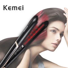 Kemei цифровой выпрямитель инфракрасная функция Плоские щипцы для завивки волос выпрямитель быстрый нагрев бигуди DIY Инструменты для укладки 41D
