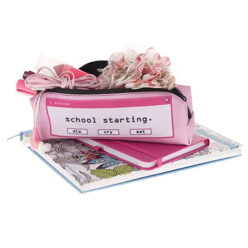 

Creative Canvas School Starting Pattern Print Pencil Case Pouch Pen Bag Stationery Makeup Bags F42A