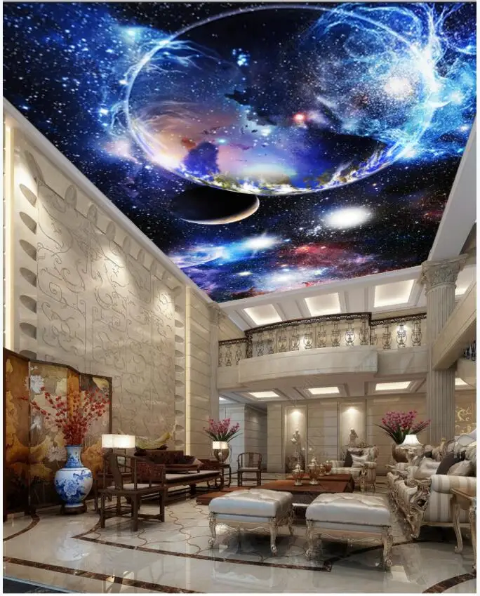 

3d ceiling mural wallpaper custom photo Fantasy dazzling nebula starry sky home decor 3d wall murals wallpaper for living room