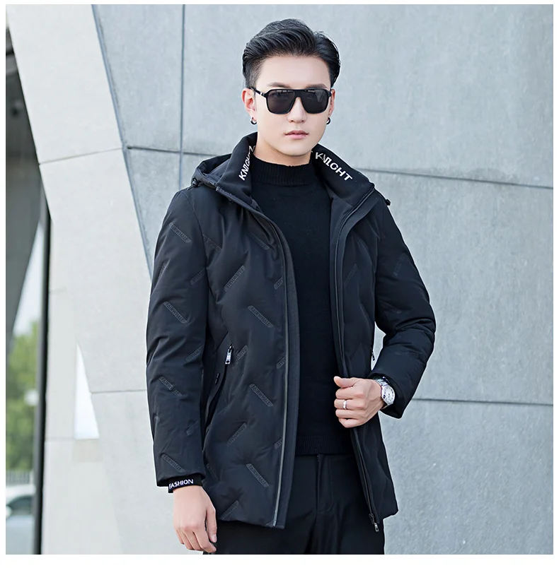 

Men's Fashion Autumn and Winter Leisure Ultra-light Duck-down Jacket with Cap and High Quality White Duck-down Warm Jacket