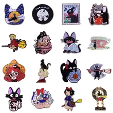 

Excellent Quality Kiki's Delivery Hard Enamel Lapel Pins Cartoon Animal Cute Gigi Cat Brooches Anime Fan Collect Badge Wholesale