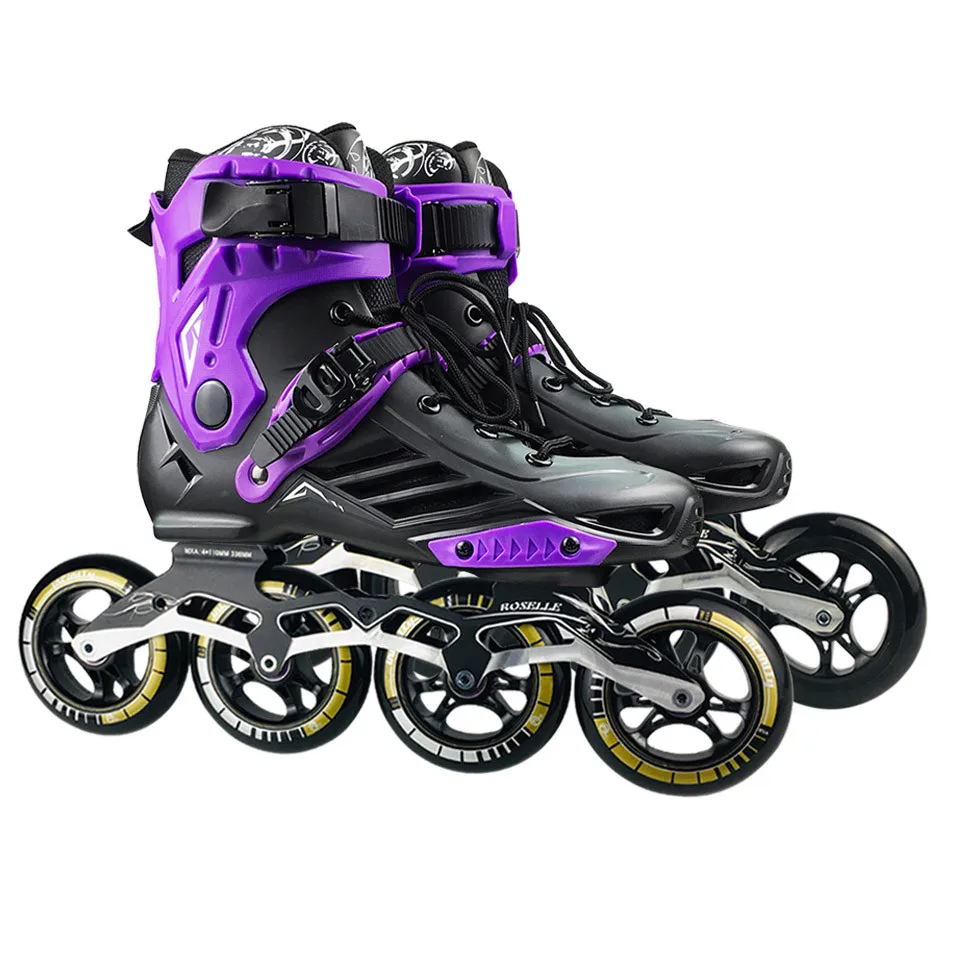 

Speed Inline Roller Skates Professional Half Boots Skating Shoes 4*110mm Wheels Size 35 to 46 Free Skating Rollerblade SH62