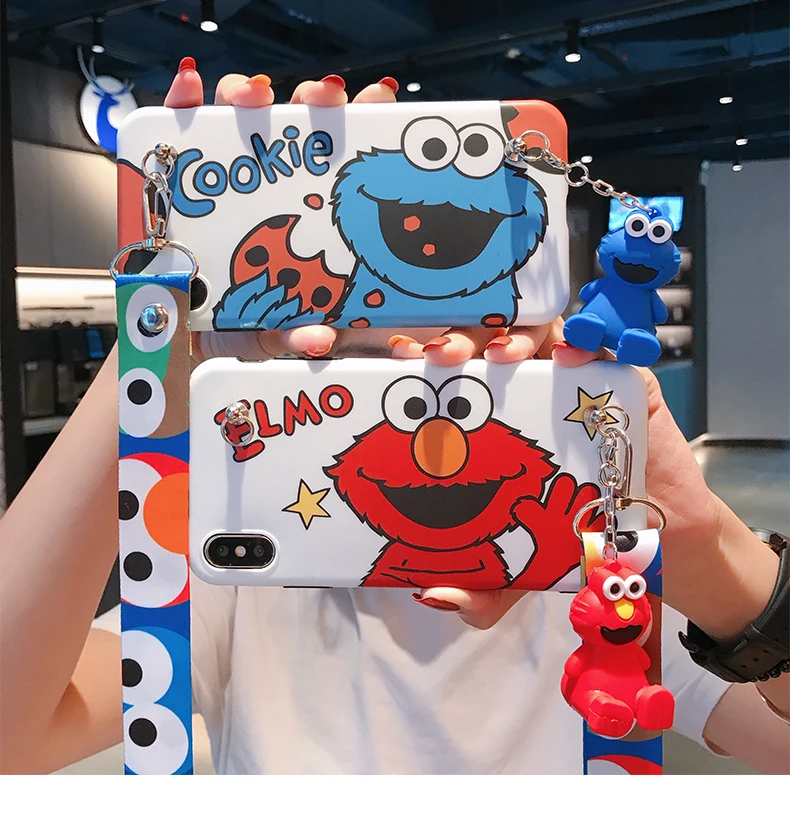 3pcs For Iphone 11 Pro Max Sesame Street Case Cute Cookie Elmo