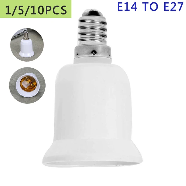 1/5/10Pcs Converter E14 To E27 Adapter Lamp Socket Light Holder Plastic Light  Bulb Adapter Lamp Holder Lighting Accessories - AliExpress