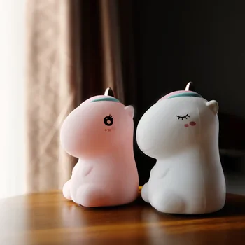 

Unicorn LED Night Light Touch Sensor Colorful USB Rechargeable Cartoon Silicone Bedroom Bedside Lamp for Children Kids Baby Gift