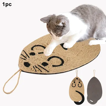 

Floor Mouse Shaped Wall Hanging Sisal Pad Funny Cat Scratching Mat Furniture Protection Lounge Interaction Toy Biting Chewing