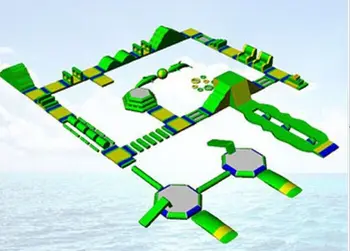 

Inflatable obstacle water game for adults inflatable floating obstacle