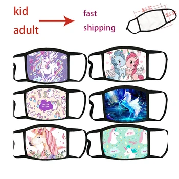 

Unicorn Kid Mask Protection Breathable Mouth Mask Anti Pollution Fabric Dust Mask Adult Anime Game Reusable Washable Face Mask