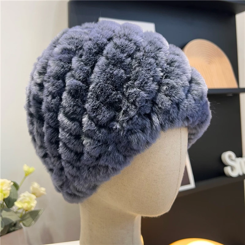 New Colors Real Rex Rabbit Fur Beanies 