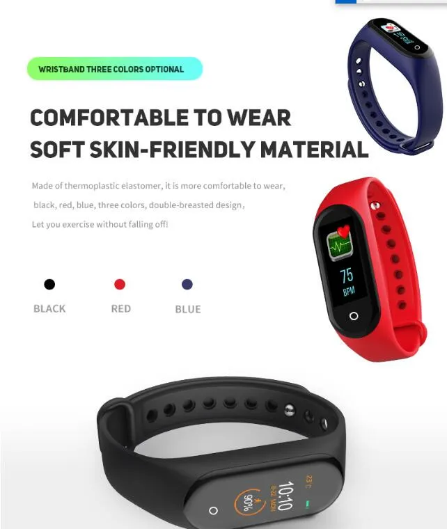 M4 Smart Band Fitness Bracelet Smartband smart bracelet Smart Watch Android IOS  Heart Rate Tracker montre connect relogio smart