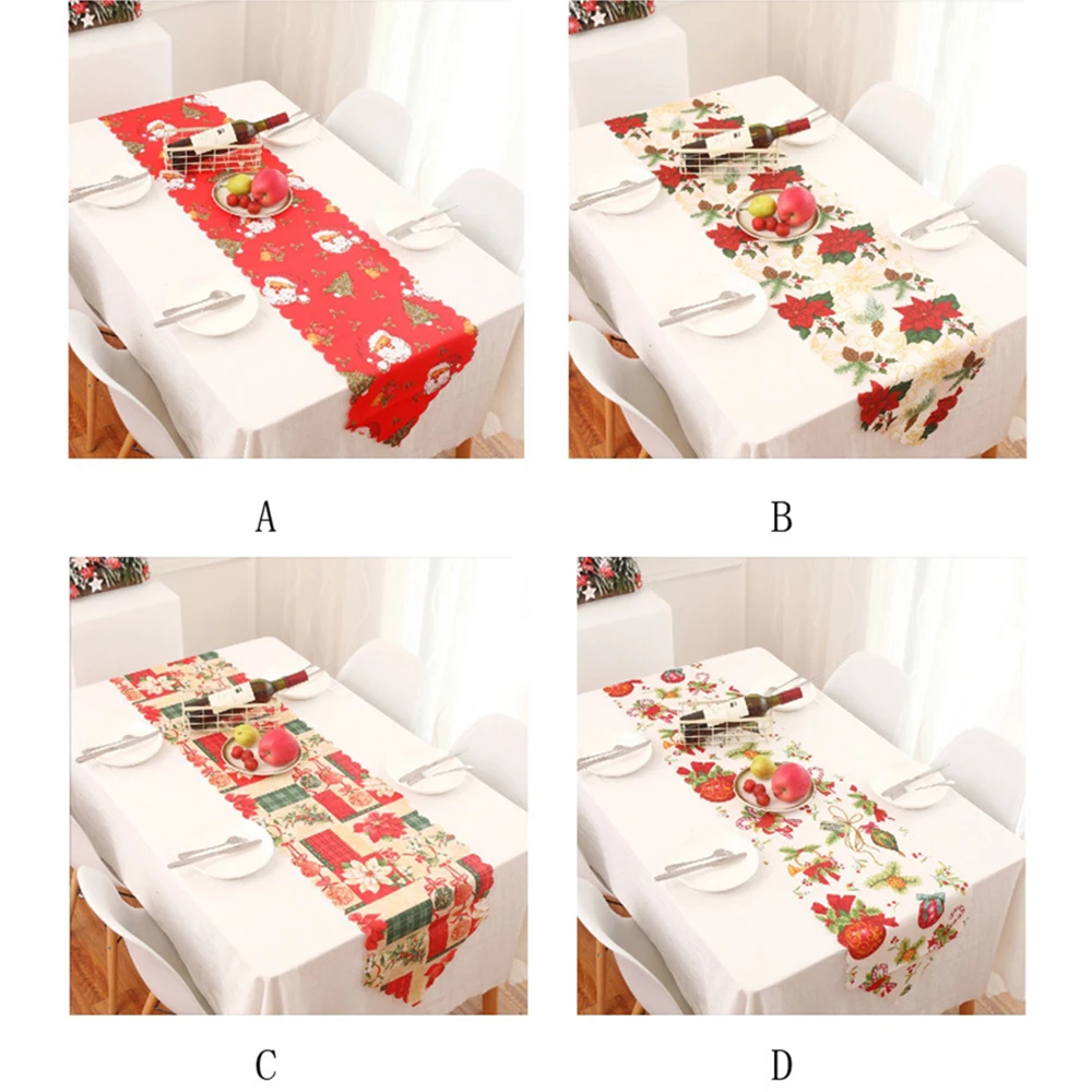 Christmas Holiday Dining Table Runner Christmas Wedding Champagne Table Runners Dining Room Restaurant Table Xmas Decoration 4