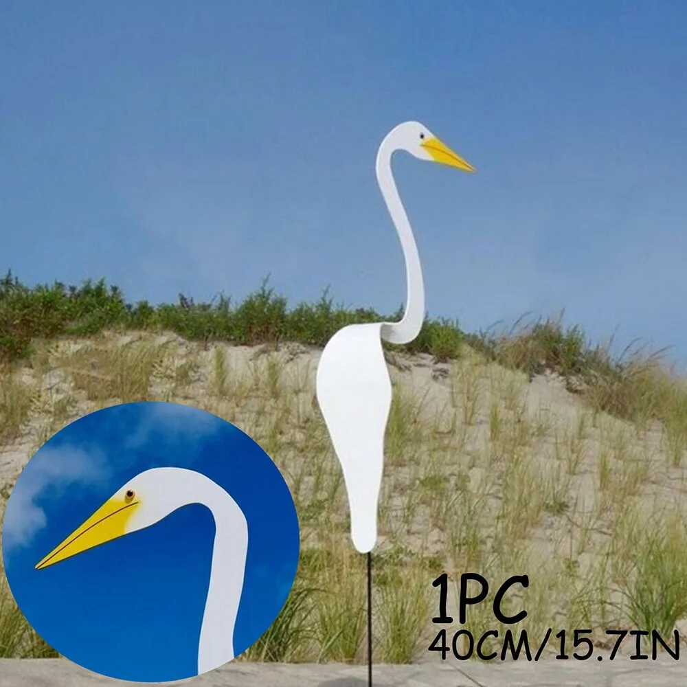 3D Garden Flamingo Decoration 40CM Colorful Swirl Birds Move With The Wind Creative Outdoor Yard Erected Furnishings Adornment garden art decor wind spinner animal sculpture decorations animal wind spinners