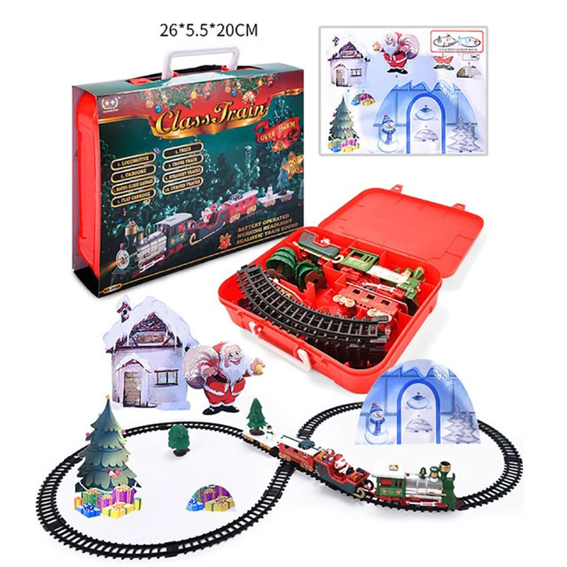 Assemble Railway Transport Electric Rail Car Building Block Track Set Compatible Toy Brick Train Home Interactive Christmas Gift