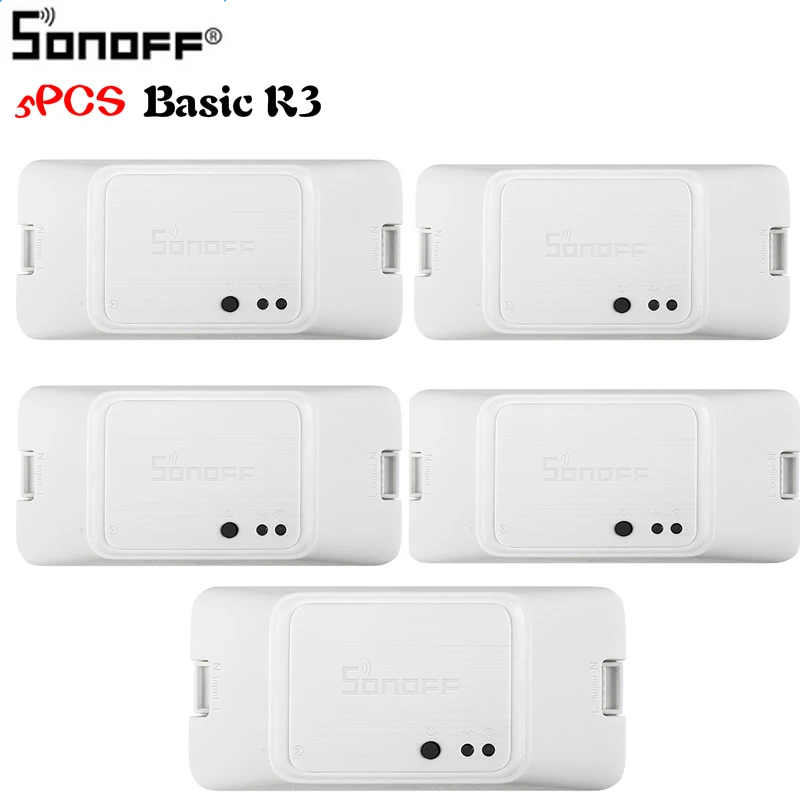 5 шт. SONOFF Basic R3 Smart Switch APP Умный дом WIFI 10A модули совместимы с Alexa Google Home Automation|Модули