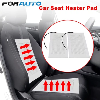 

2Pcs 12V Universal Car Heated Seat Covers Pad Carbon Fiber Heated Auto Car Seat Heating Pad Winter Warmer Heater Mat