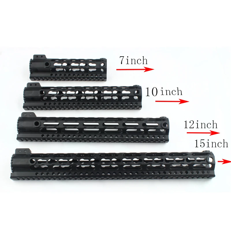 

7 10 12 15 Inch M4 M16 AR15 Free Float M-Lock Quad Rail Handguard Picatinny Rail with steel Barrel Nut for Hunting