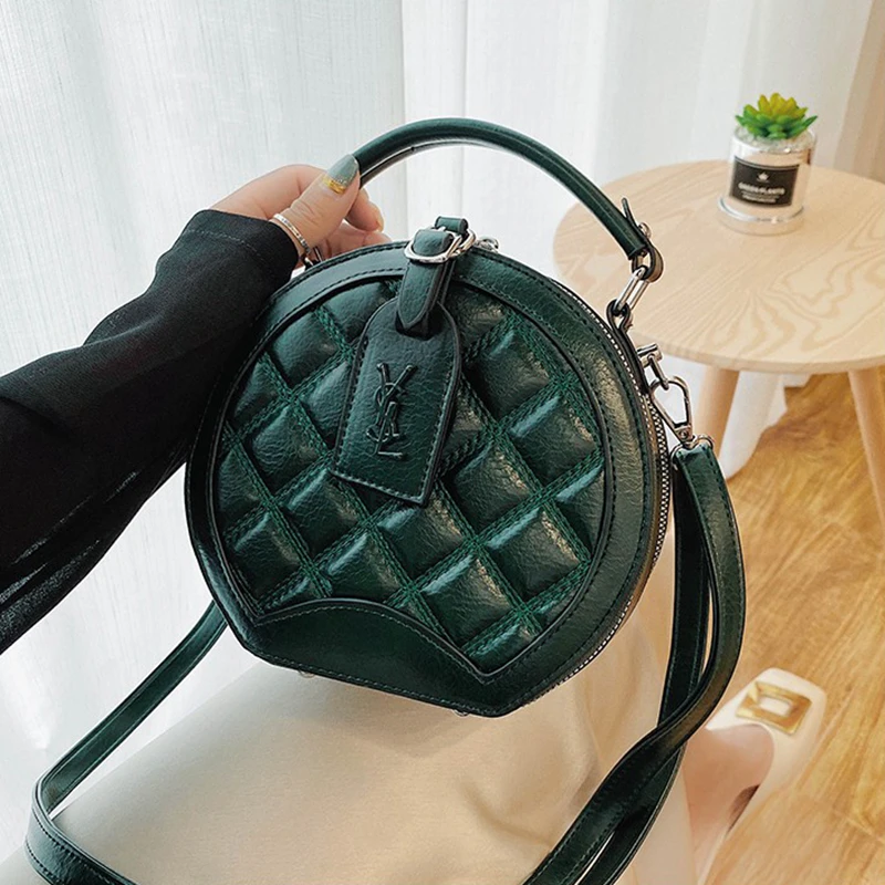 

Luxury Designer Women Bag 2020 Round Shape Handbag Diamond Lattice Shoulder Bag Famous Crossbody Bags Purses and Handbags Brand