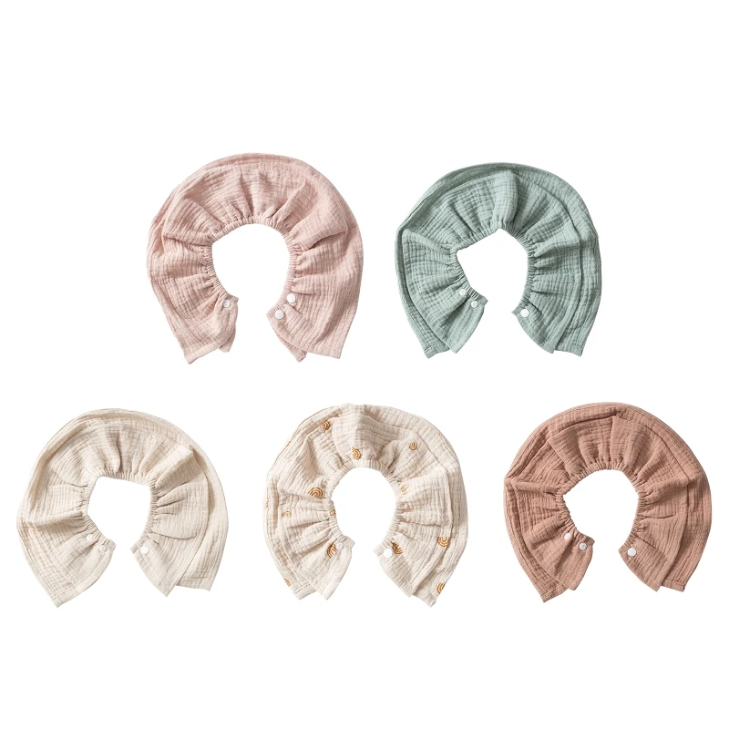 

Baby Feeding Drool Bib Collar Decoration Solid Color Saliva Towel Soft Cotton Crepe Gauze Scarf Burp Cloth for Newborn G99C