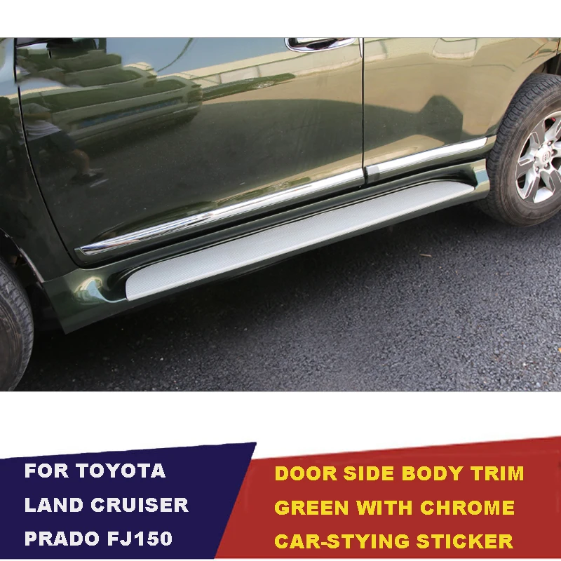 

Зеленая дверь, боковая молдинговая Крышка корпуса, отделка, защита от царапин для toyota land cruiser prado fj150 2010 - 2017 2018
