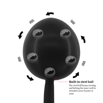 Built-in Steel Ball Inflatable Anal Plug Vaginal Anus Dilator Dildo Anal Sex Toys for Women Men Butt Plug Air Pump Adult Product 3