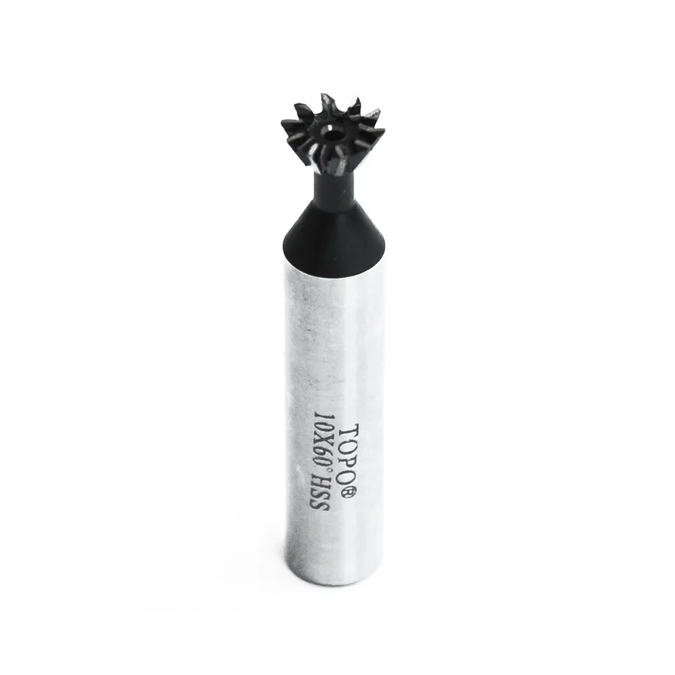 10mm 60 Degree 10 Flutes High Speed Steel Dovetail Cutter End Mill Router Bit