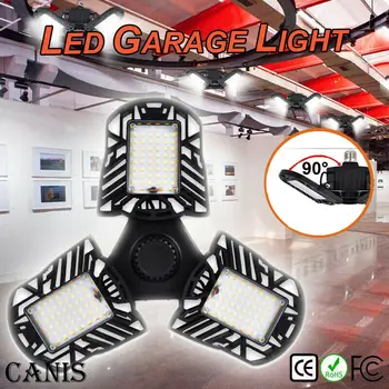 

6000LM 60W 85-265V LED Deformable Emergency Induction Light Sensor Garage Lamp