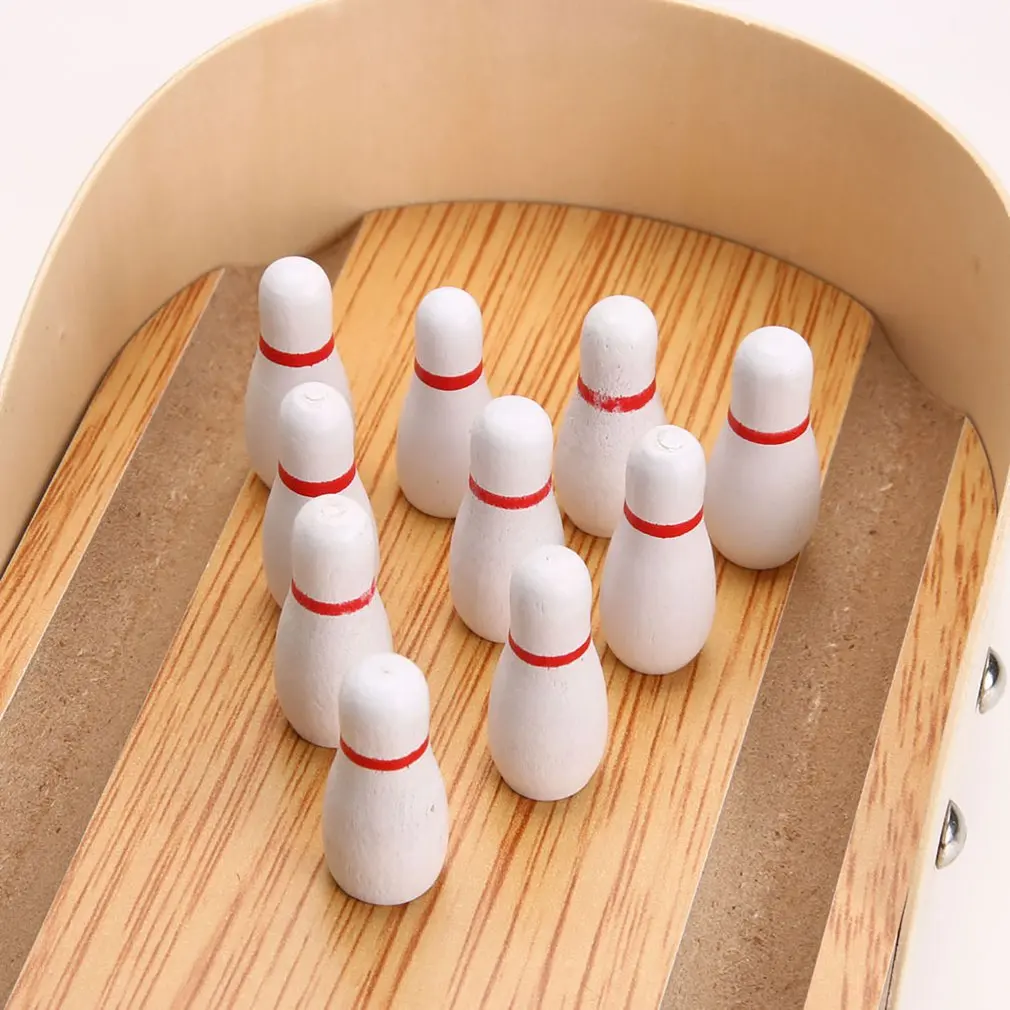  Children'S Educational Wooden Toys Wooden Mini Bowling Parent-Child Interactive Decompression Creat