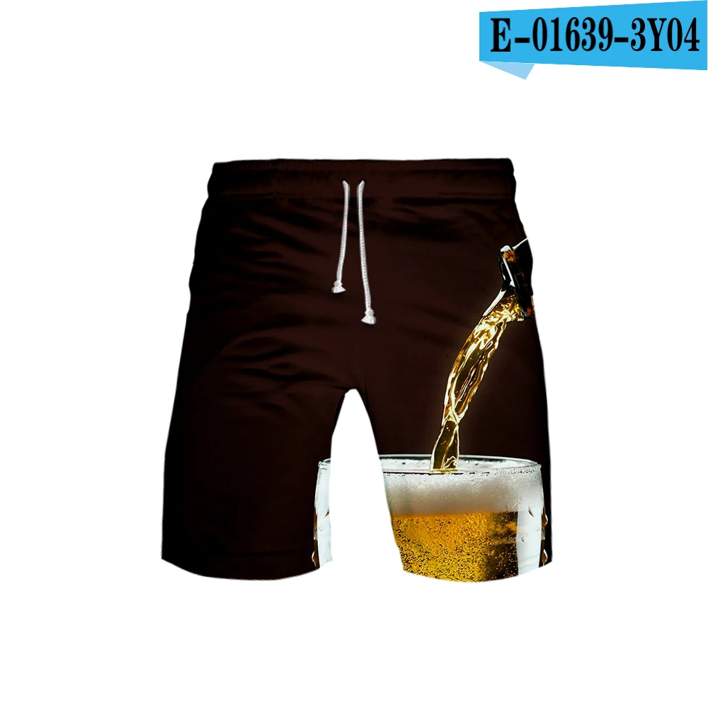 Beer day 3D Повседневная новая одежда с принтом Мужские дышащие и удобные летние шорты вентиляция Пляж Горячая Распродажа шорты плюс - Цвет: YH06(1)