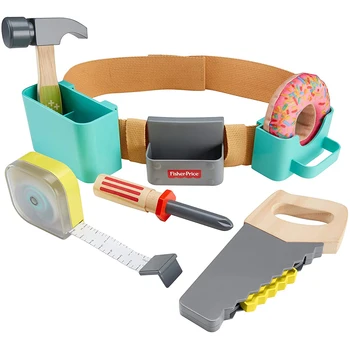 

GGT60 DIY Tool Belt 6 Piece Play Set Multicoloured Gift Set Solid Wood Suitable For Preschoolers Aged 3 Years And Older