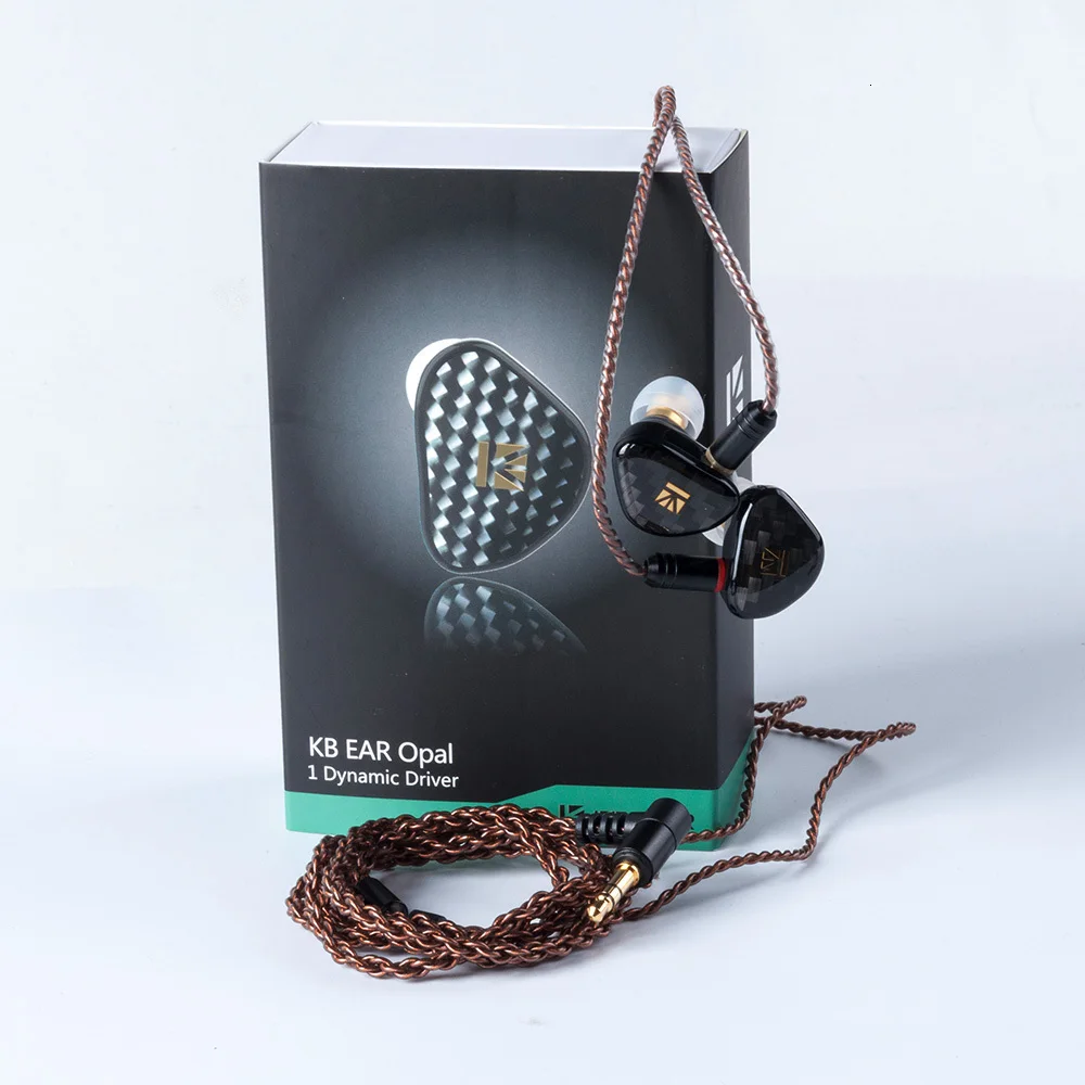 KBEAR опал Динамический драйвер HIFI Бег Спорт Музыка Аудио монитор в ухо гарнитура с MMCX черный наушник