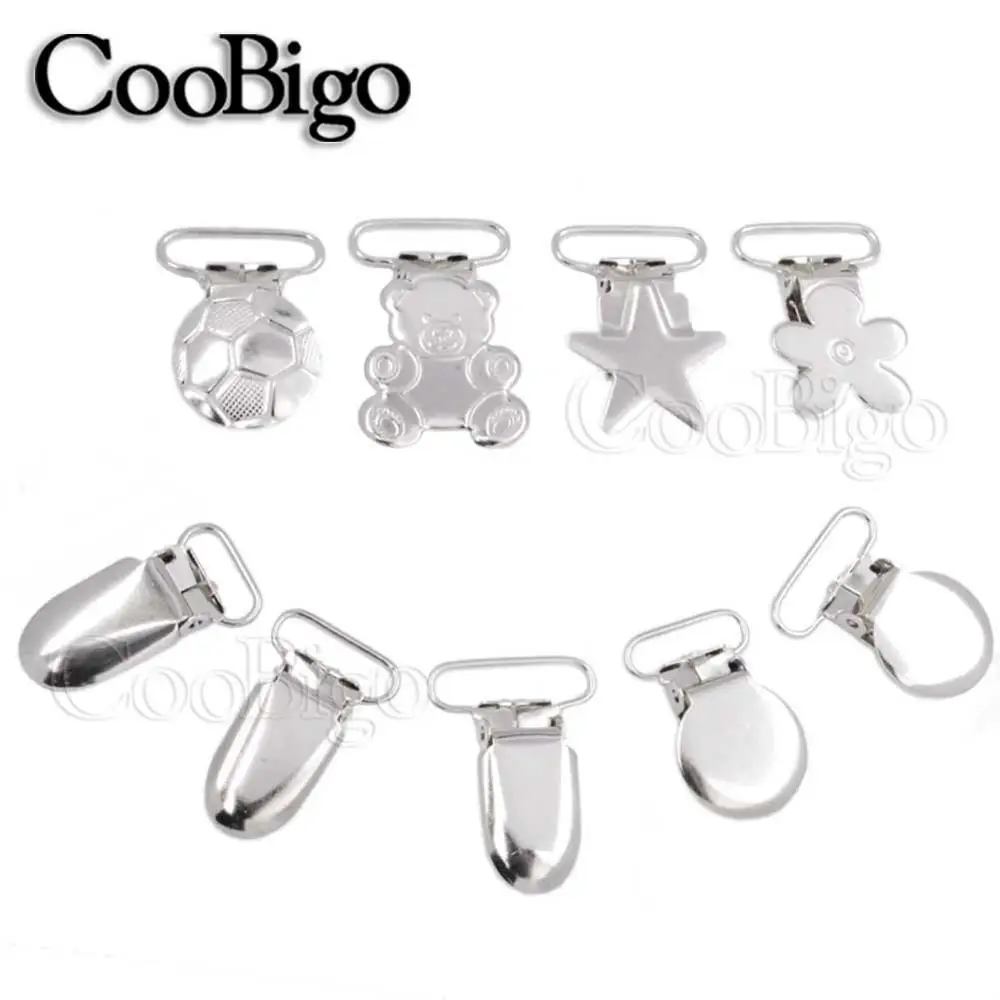 10pcs 9 Style Sliver Metal Fasteners Suspender Clip Belt Buckle For Backpack Belt Garment Dog Collar Bag Parts Accessories