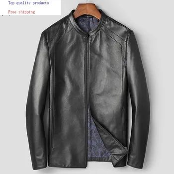 

Genuine Leather Jacket Men Spring Autumn Real Cow Leather Coat Leather Jacket Blouson Cuir Homme 81T999 YY287