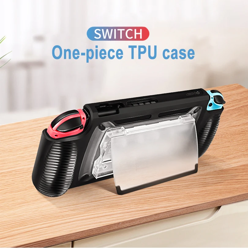 

Game Console Protective Case NINTENDO SWITCH TPU Bumper Durable Scratch Resistance Back Cover Card Holder Stand