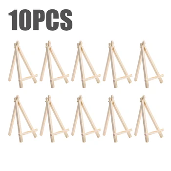 

10Pcs 9x16cm Mini Artist Wooden Easel Triangle Wood Wedding Table Card Stand Display Holder For Small Craft Partry Decor