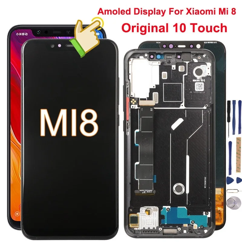 ЖК-дисплей HS Super oled для Xiaomi MI8 MI 8 M1803E1A сенсорный экран 10 с дигитайзером сменный |