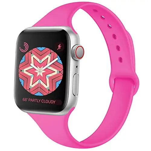 Мягкий силиконовый ремень для наручных часов Apple Watch Series 5 4 3 2, 38 мм, ремешок 42 мм, сменный спортивный браслет, ремешок для наручных часов iWatch, 4, версия 1, 2, 3, ремешок - Цвет ремешка: hot pink