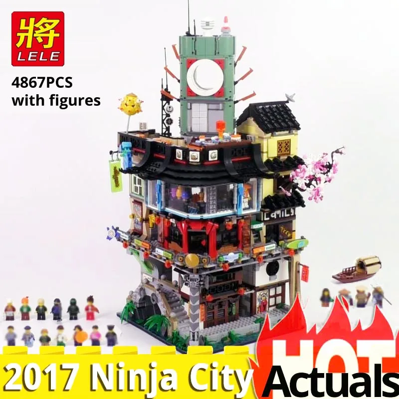 

LELE christmas set Compatible With LEGOinglys Ninjago City 70620 Building construction toys Blocks Brick movie boy birthday gift
