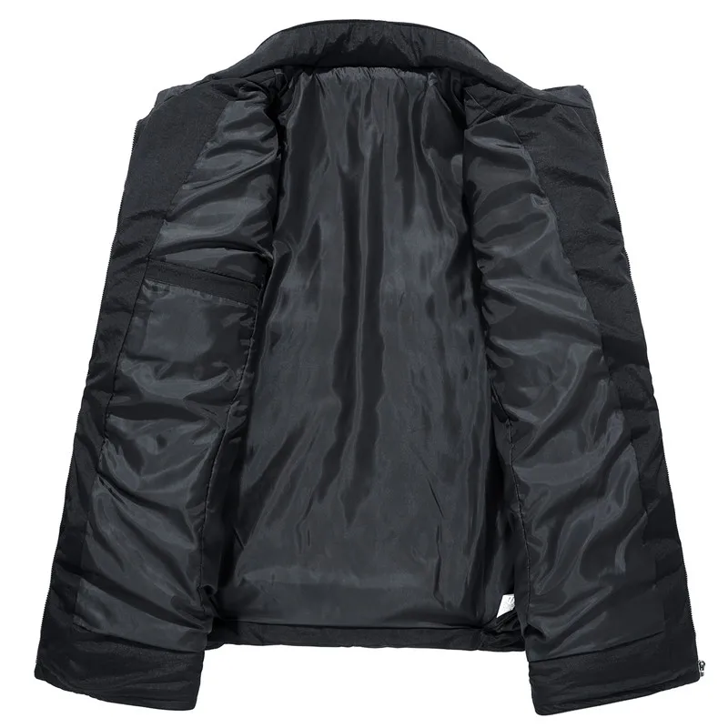 Теплая мужская зимняя куртка, однотонная хлопковая стеганая парка с толстым воротником, повседневная одежда для мужчин, пальто больших размеров, 4XL-9XL, мужская одежда