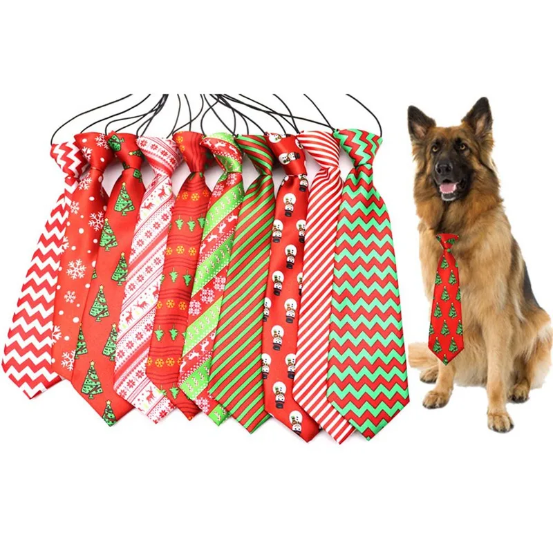 1 шт аксессуары для домашних животных, собак, одежда с рождественским дизайном большой Размеры Домашние животные, галстук для собак Регулируемый ошейник с бантом для средних и больших собак