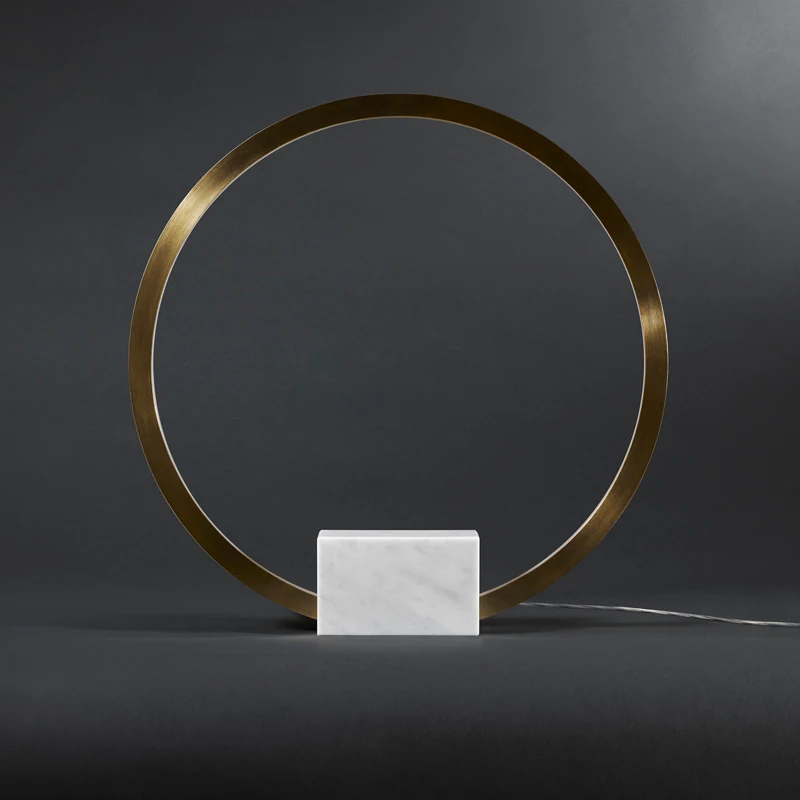 

Postmodern marble circle study desk lamp creative bedside bedroom desk designer model room table lamp