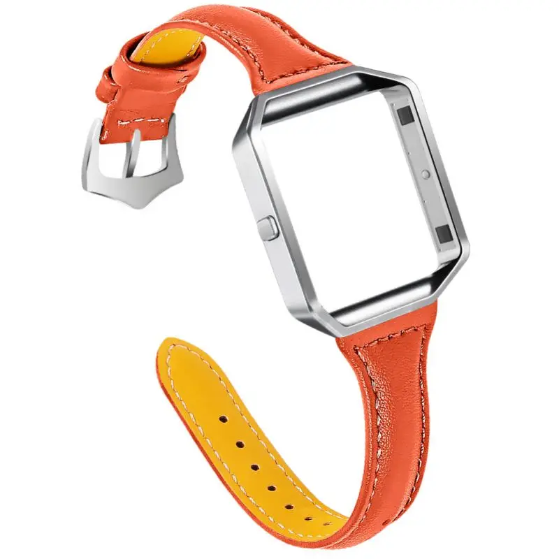 Ремешок для часов с корпусом для Fitbit Blaze, регулируемый кожаный ремешок для наручных часов Сменные аксессуары - Цвет: O