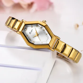 

Geometric Polygon Dial Starry Stainless Steel Belt Ladies Watch Fashion Quartz Women Wrist Watch montre