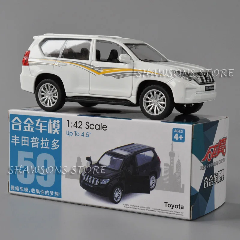 Масштаб 1:42 литая модель автомобиля игрушки для Toyota Prado SUV тянущаяся миниатюрная