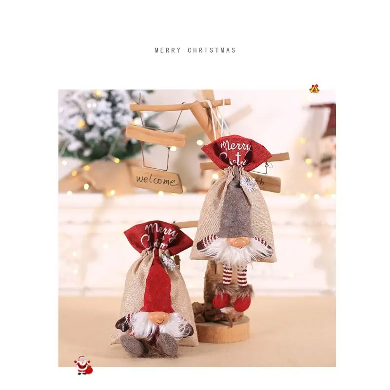 

Christmas Swedish Gnome Santa Doll Drawstring Gift Bag Storage Pouch Ornaments